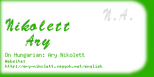 nikolett ary business card